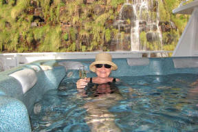 Enjoying the spa at King Cascades
